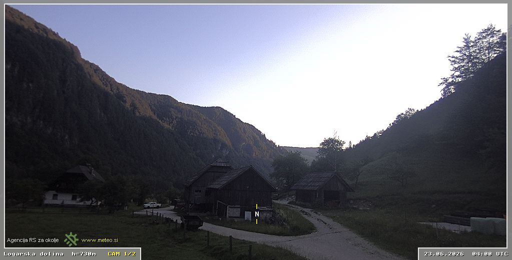 Webcam Logar valley 730 m - view towards north