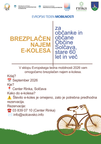 Brezplačen najem e-koles za starejše občane