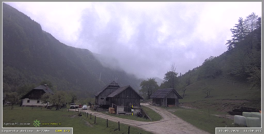 Webcam Logar valley 730 m - view towards north