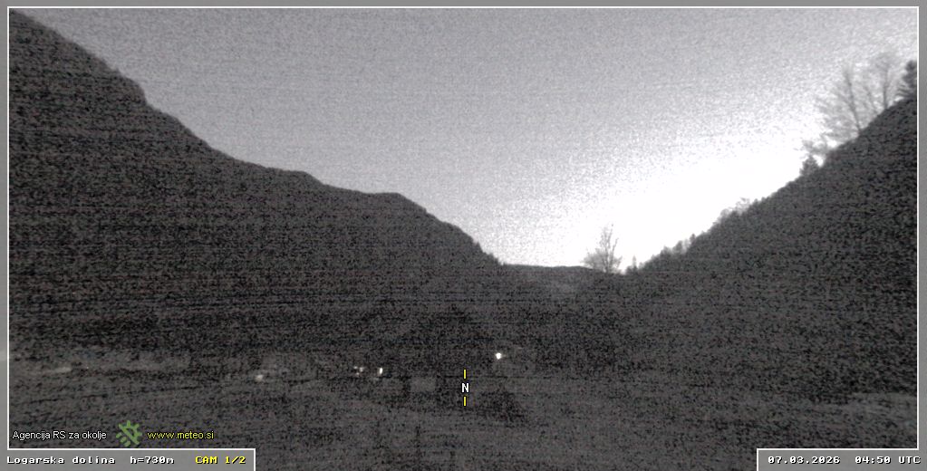 Spletna kamera Logarska dolina 730 m - pogled proti severu