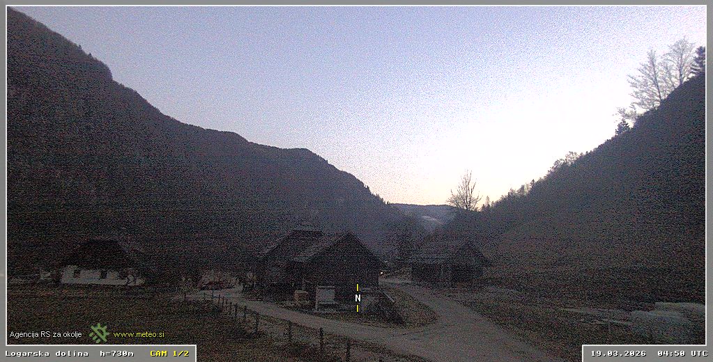 Webcam Logar valley 730 m - view towards north