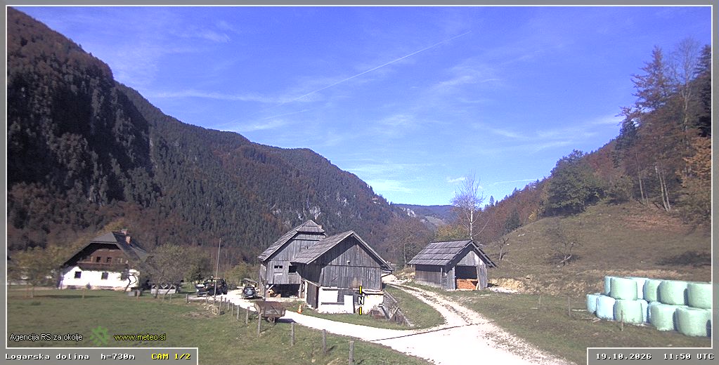 Webcam Logar valley 730 m - view towards north