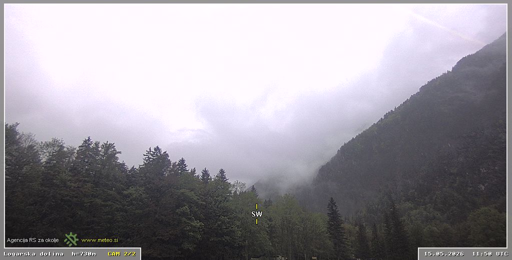 Webcam Logar valley 730 m - view towards southwest