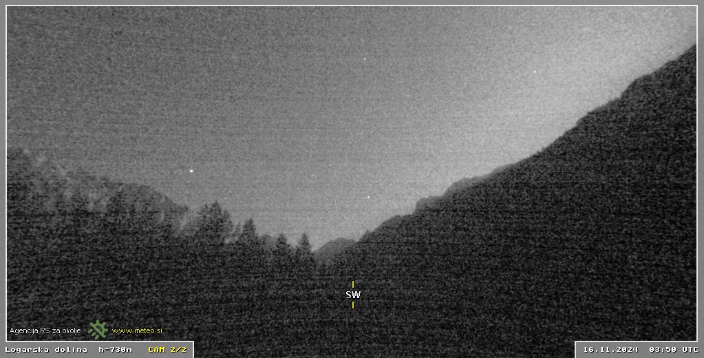 Webcam Logar valley 730 m - view towards southwest