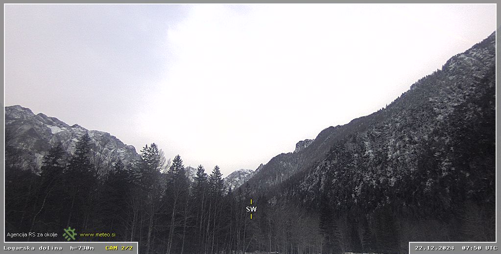 Webcam Logar valley 730 m - view towards southwest