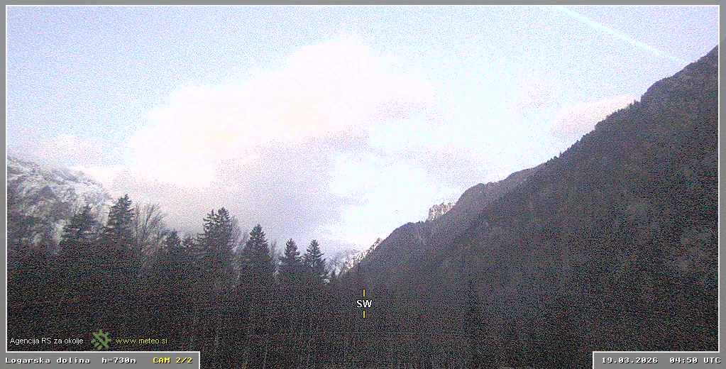 Webcam Logar valley 730 m - view towards southwest