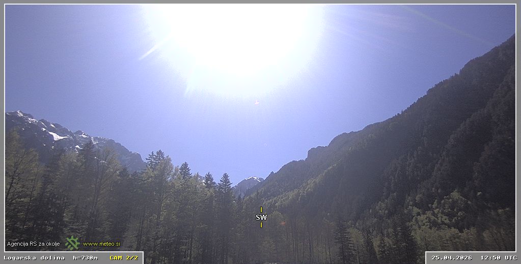 Spletna kamera Logarska dolina 730 m - pogled proti jugozahodu