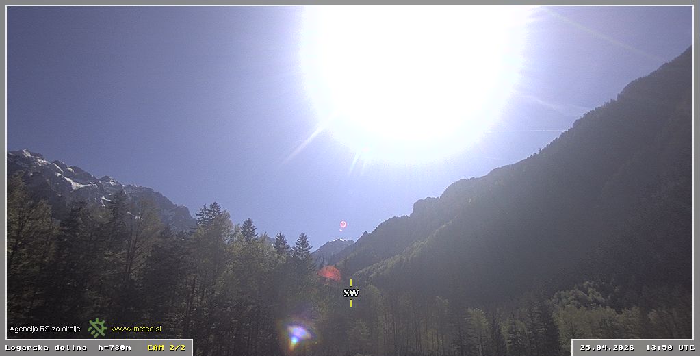 Spletna kamera Logarska dolina 730 m - pogled proti jugozahodu