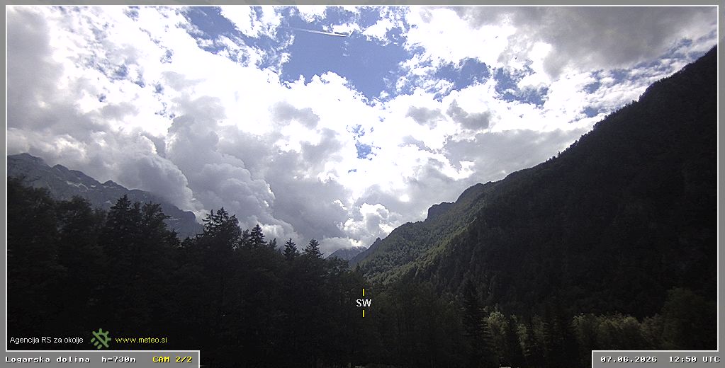 Spletna kamera Logarska dolina 730 m - pogled proti jugozahodu
