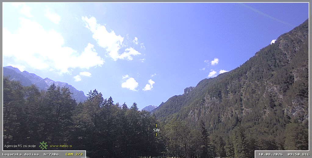 Spletna kamera Logarska dolina 730 m - pogled proti jugozahodu