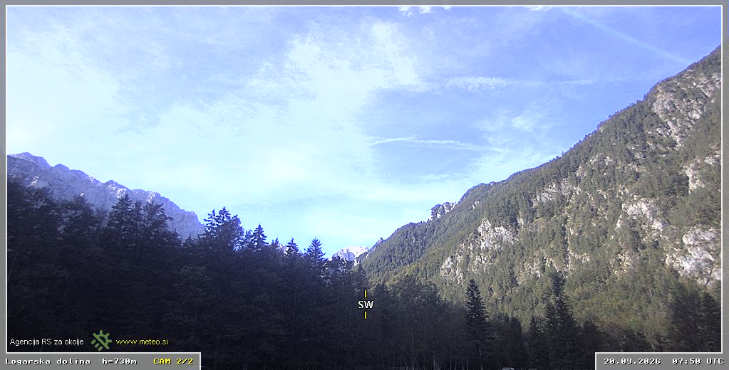Spletna kamera Logarska dolina 730 m - pogled proti jugozahodu