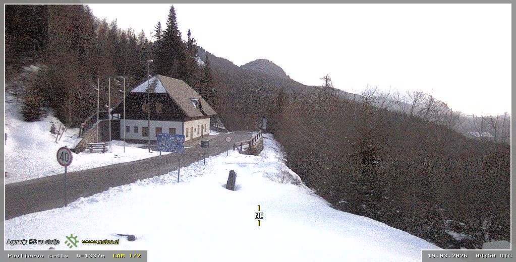 Webcam Pavličevo sedlo 1337 m - view towards northeast