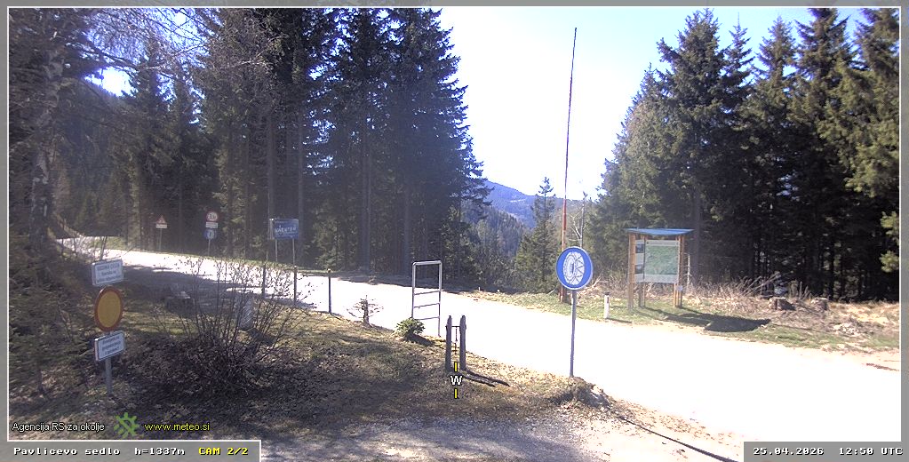 Spletna kamera Pavličevo sedlo 1337 m - pogled proti zahodu