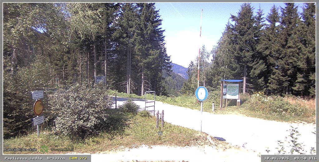 Spletna kamera Pavličevo sedlo 1337 m - pogled proti zahodu