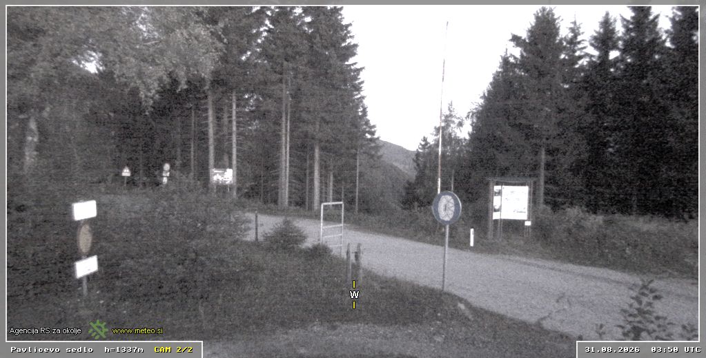 Spletna kamera Pavličevo sedlo 1337 m - pogled proti zahodu