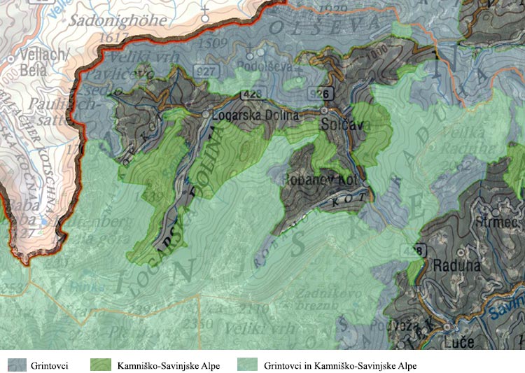 NATURA 2000 na Solčavskem (posnetek iz naravovarstvenega atlasa)